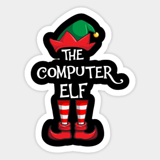 Computer Elf Matching Family Christmas Sticker